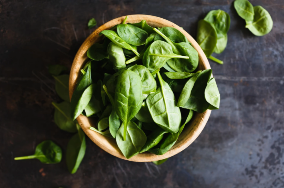 Dark green leafy vegetables, like spinach, are a source of Tryptophan. Spinach is also a source of iron. Iron helps the body to form healthy red blood cells. a scarcity of iron within the diet can cause anaemia, low energy or difficulty breathing. | wellnisa